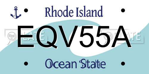 EQV55A Rhode Island License Plate