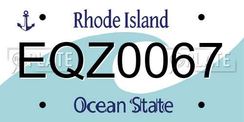 EQZ0067 Rhode Island License Plate
