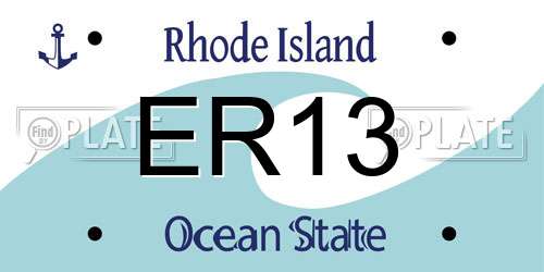 ER13 Rhode Island License Plate