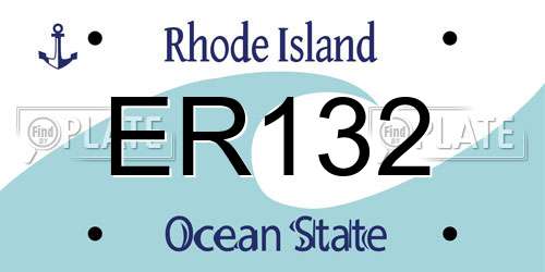 ER132 Rhode Island License Plate