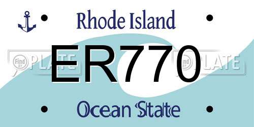 ER770 Rhode Island License Plate