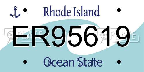 ER95619 Rhode Island License Plate