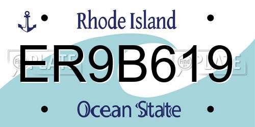 ER9B619 Rhode Island License Plate