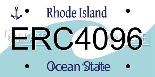 ERC4096 Rhode Island License Plate