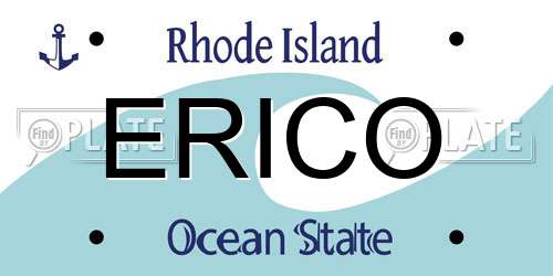 ERICO Rhode Island License Plate
