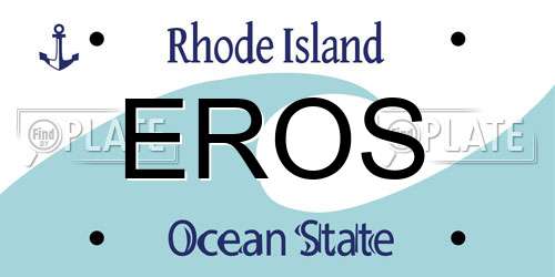 EROS Rhode Island License Plate