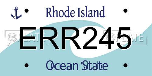 ERR245 Rhode Island License Plate