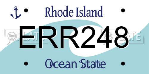 ERR248 Rhode Island License Plate