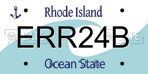 ERR24B Rhode Island License Plate