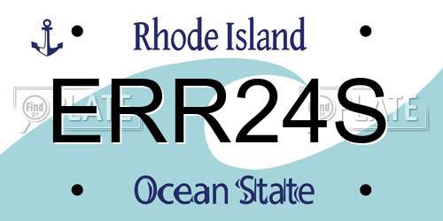 ERR24S Rhode Island License Plate