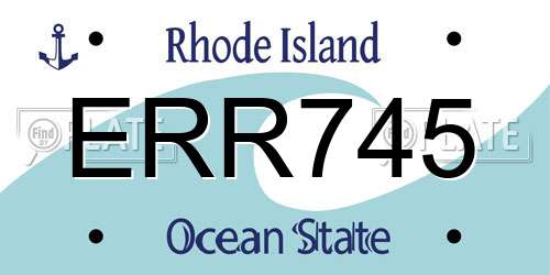 ERR745 Rhode Island License Plate