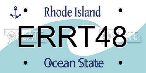 ERRT48 Rhode Island License Plate