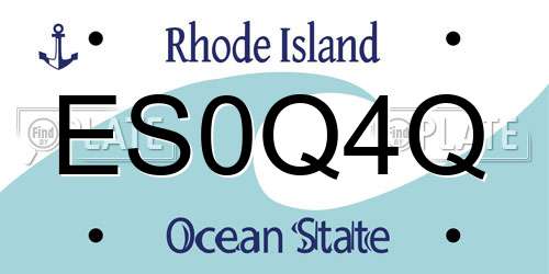 ES0Q4Q Rhode Island License Plate