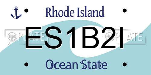ES1B2I Rhode Island License Plate