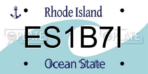 ES1B7I Rhode Island License Plate