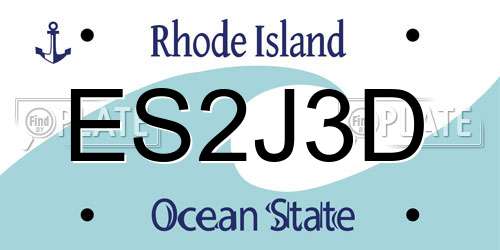 ES2J3D Rhode Island License Plate