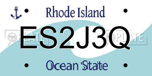 ES2J3Q Rhode Island License Plate