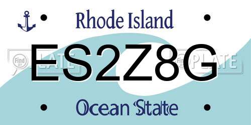 ES2Z8G Rhode Island License Plate