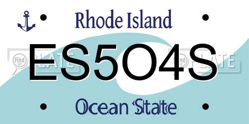 ES5O4S Rhode Island License Plate