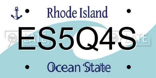 ES5Q4S Rhode Island License Plate