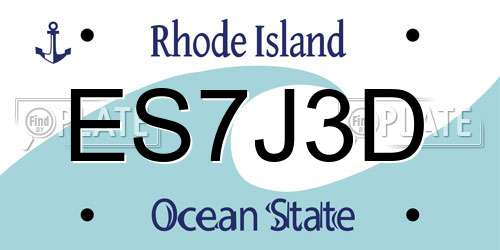 ES7J3D Rhode Island License Plate
