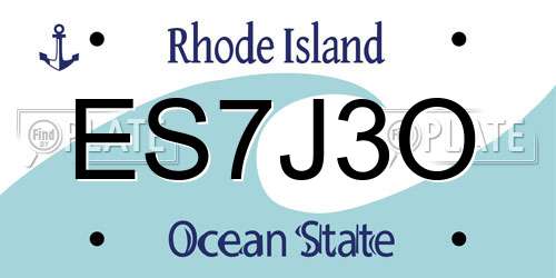 ES7J3O Rhode Island License Plate