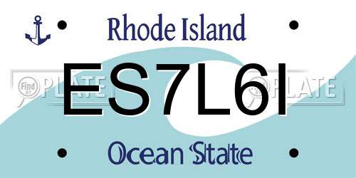 ES7L6I Rhode Island License Plate