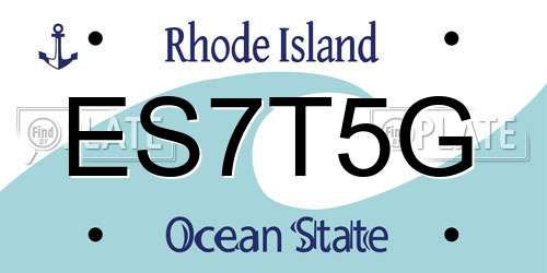 ES7T5G Rhode Island License Plate