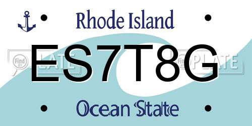 ES7T8G Rhode Island License Plate