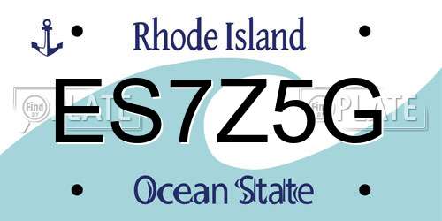 ES7Z5G Rhode Island License Plate