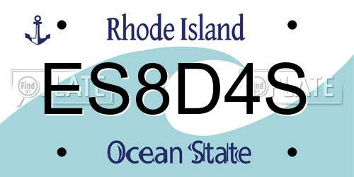 ES8D4S Rhode Island License Plate