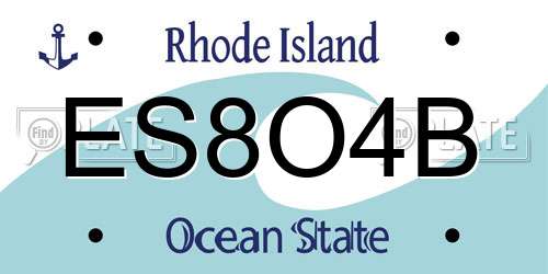 ES8O4B Rhode Island License Plate