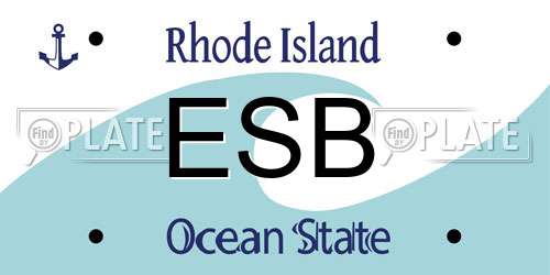 ESB Rhode Island License Plate