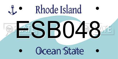 ESB048 Rhode Island License Plate