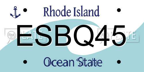 ESBQ45 Rhode Island License Plate