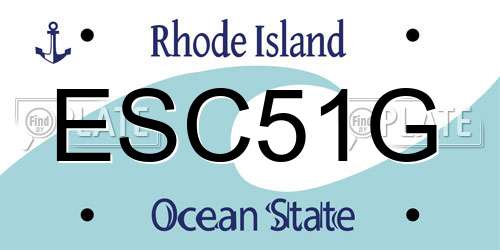 ESC51G Rhode Island License Plate