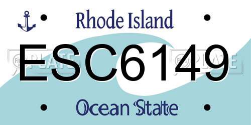 ESC6149 Rhode Island License Plate