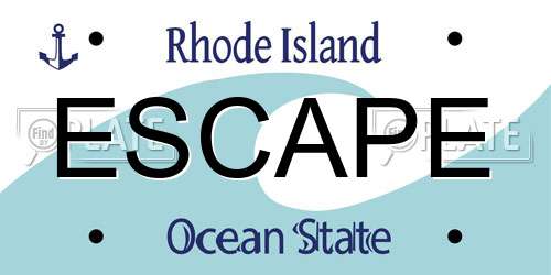 ESCAPE Rhode Island License Plate