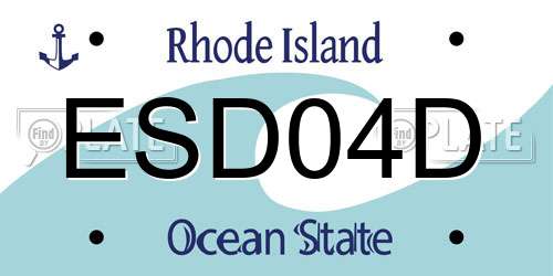 ESD04D Rhode Island License Plate