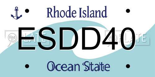 ESDD40 Rhode Island License Plate