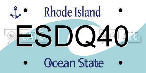 ESDQ40 Rhode Island License Plate
