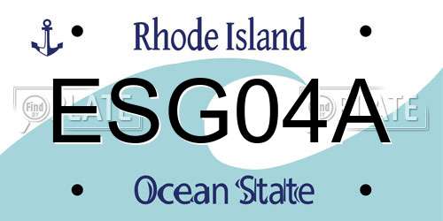 ESG04A Rhode Island License Plate