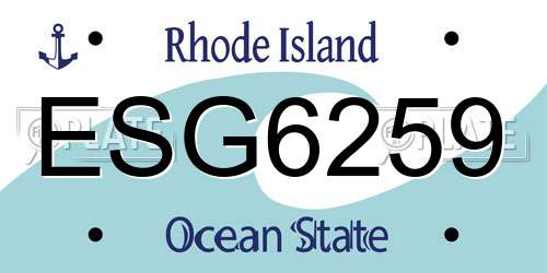 ESG6259 Rhode Island License Plate