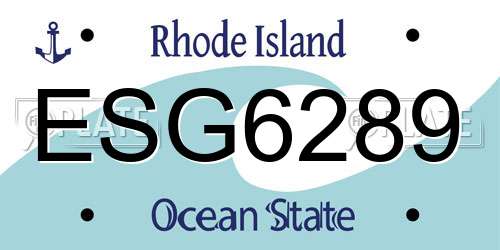 ESG6289 Rhode Island License Plate