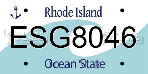 ESG8046 Rhode Island License Plate