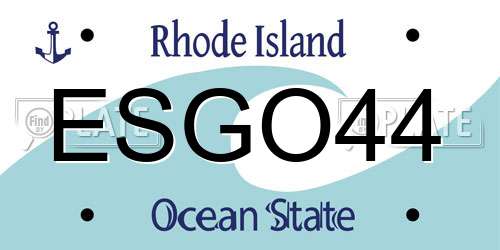 ESGO44 Rhode Island License Plate