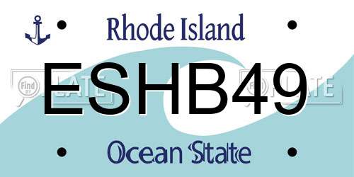ESHB49 Rhode Island License Plate