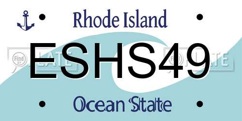 ESHS49 Rhode Island License Plate