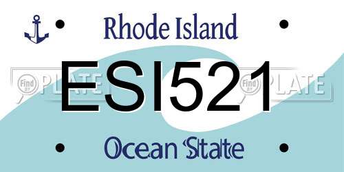 ESI521 Rhode Island License Plate