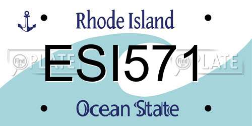 ESI571 Rhode Island License Plate